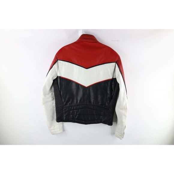 Vtg 80s Vetter Windjammer Womens 42 Distressed Leather Riding Motorcycle Jacket - Picture 9 of 11